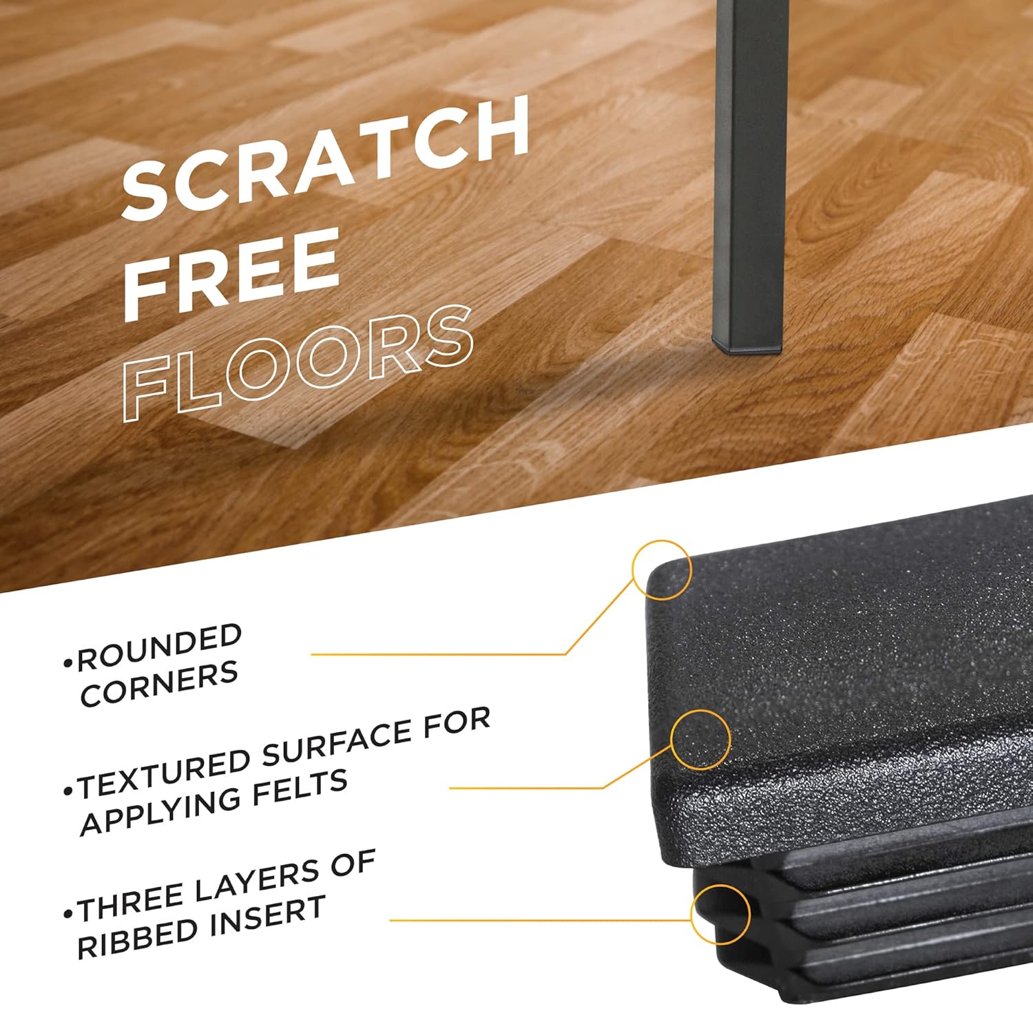 Genuine Caplugs Brand 1 inch Square Tubing End Package of (8) FOR 10-14 Gauge Square tubing