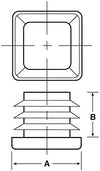 Top Secret PDR 1 1/2 Square Plug for 10-14 Gauge Tubing to fit Wall Thickness 10-14 Ga. (.134-.083) 0.52&quot; Depth Tubing Plug, End Cap -Steel Fence Post Pipe Tube Cover - Furniture 4 pieces