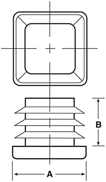 Top Secret PDR 1 1/2 Square Plug for 10-14 Gauge Tubing to fit Wall Thickness 10-14 Ga. (.134-.083) 0.52&quot; Depth Tubing Plug, End Cap -Steel Fence Post Pipe Tube Cover - Furniture 4 pieces