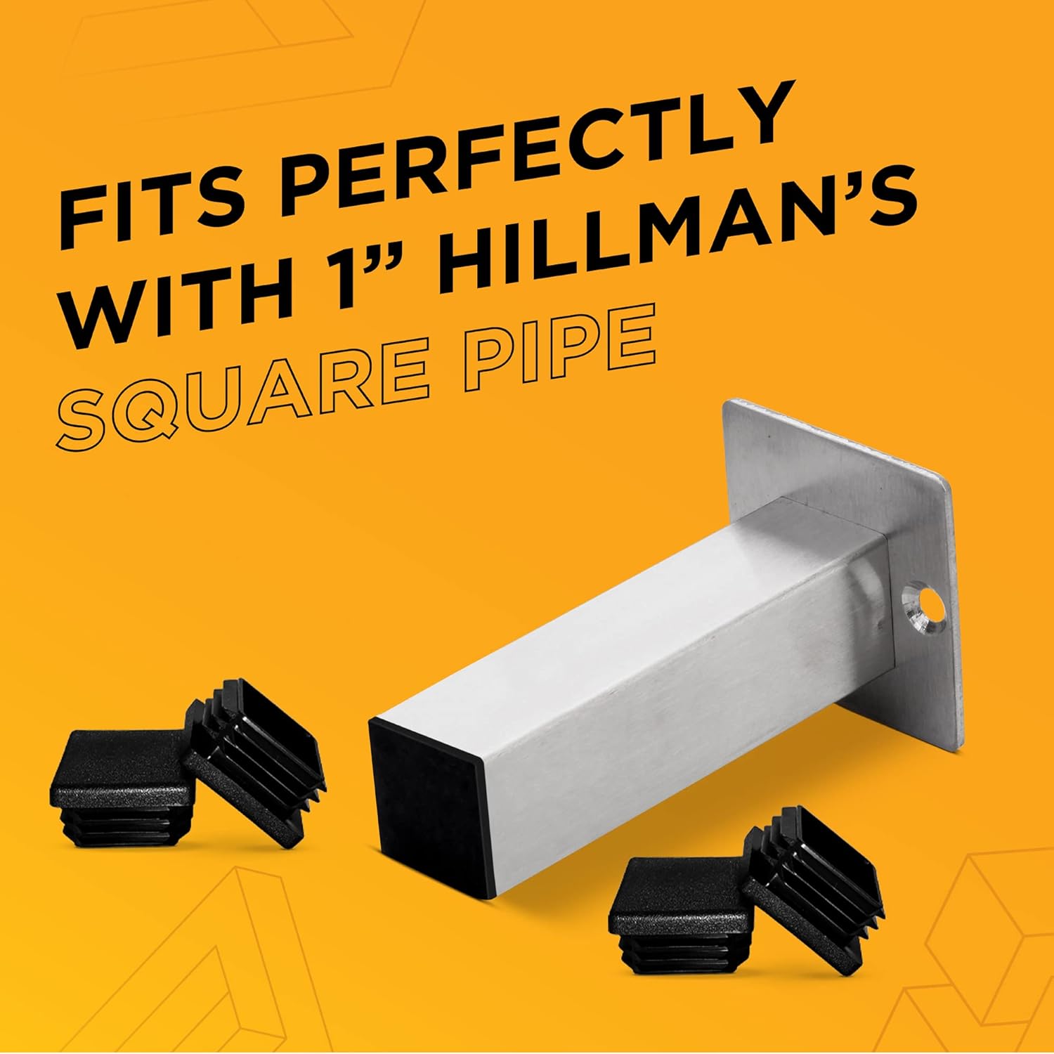 Genuine Caplugs Brand 1 inch Square Tubing End Package of (8) FOR 10-14 Gauge Square tubing