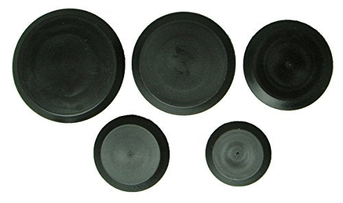 25 Piece Flush Mount Black Hole Plug Assortment for Auto Body and Sheet Metal 4" 3.5" 3" 2.5" 2" inch